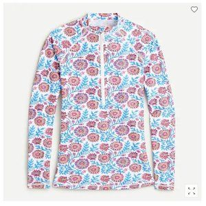 J. Crew Long-sleeve rash guard in floral vine block print